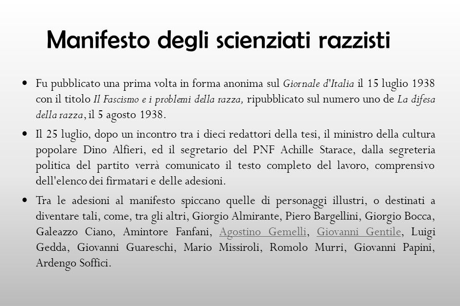 Manifesto razzista